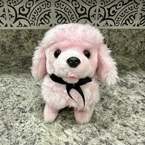 Pink Poodle Walking, Barking Toy Dog